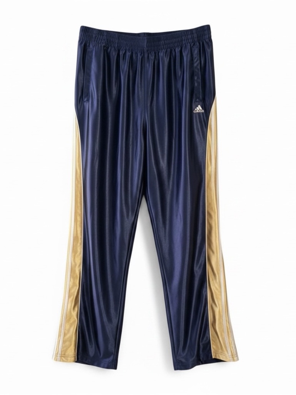 adidas Navy and White Logo Athletic Track Pants